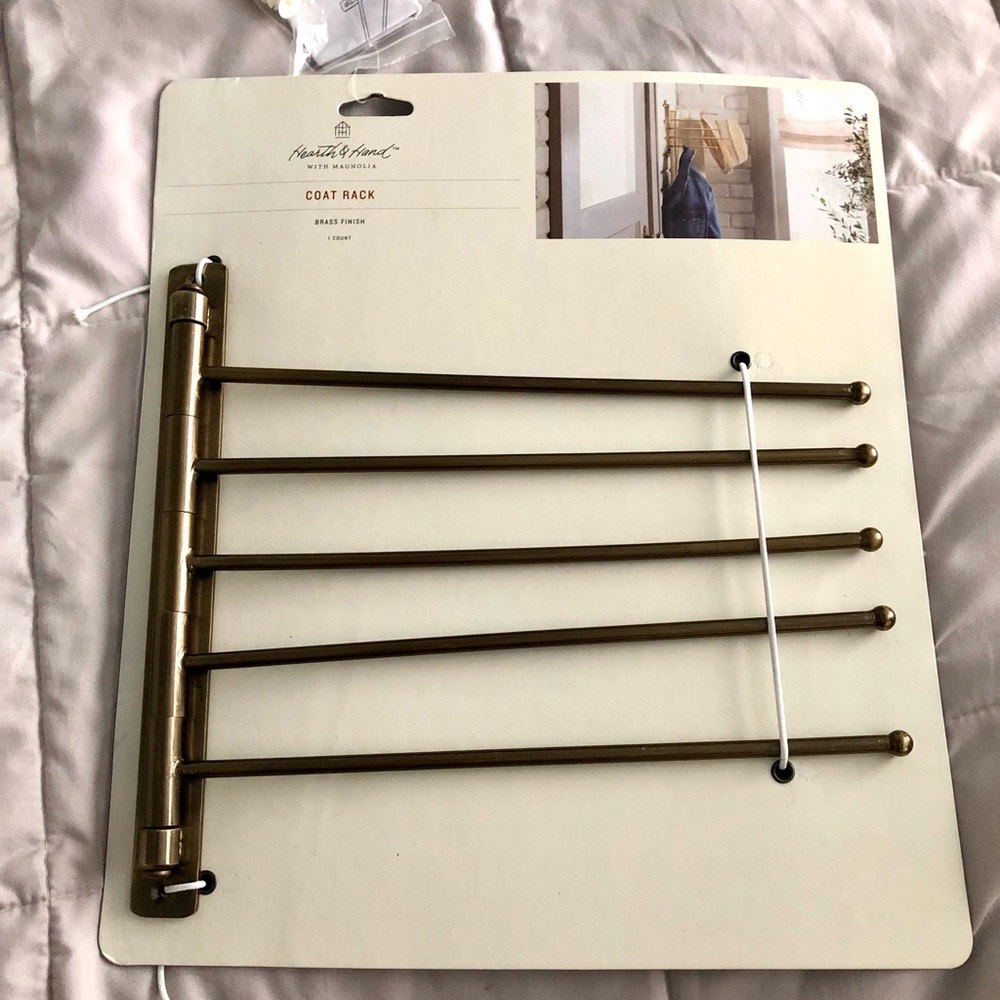 Hearth and Hand with Magnolia Brushed Metal Swivel Coat Rack Brass Finish